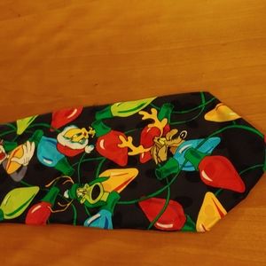 Vintage 1994 Looney Tunes 100% Silk Christmas Tie Bugs Bunny Tweety Spaceman EUC